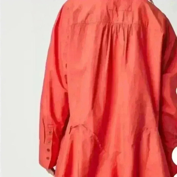 Free People We The Free Freya poplin tunic size L in coral bright relaxed fit . - Picture 2 of 11